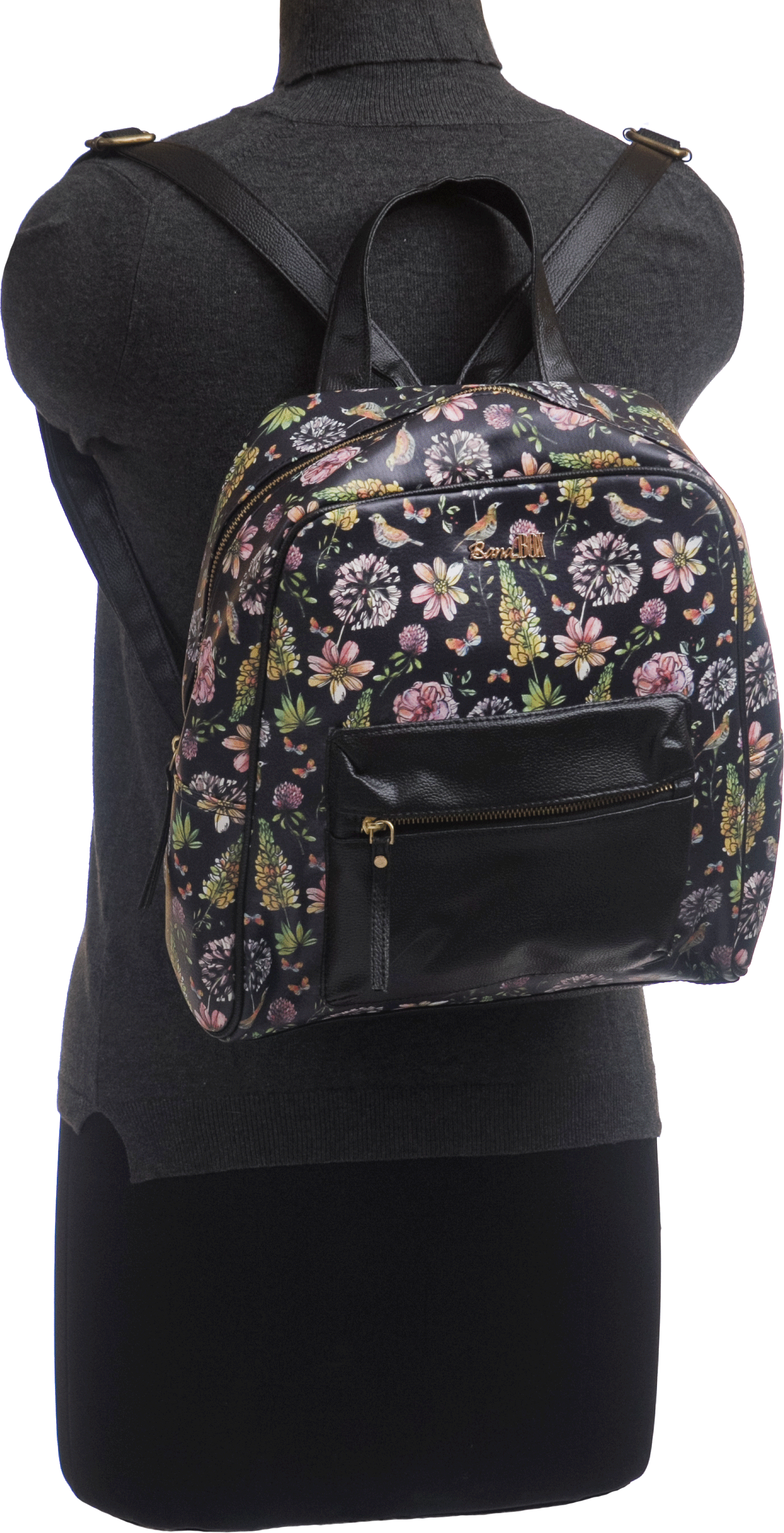 Art Class Black Mini Backpack Purse Faux Leather Embroidered Floral  Adjustable | eBay