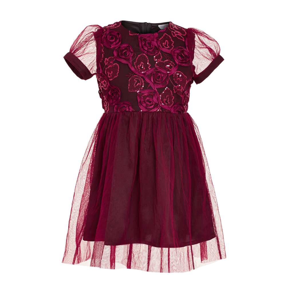 Maroon Rose Dress